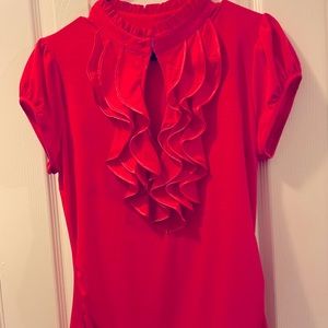 Nice satin type blouse with ruffles